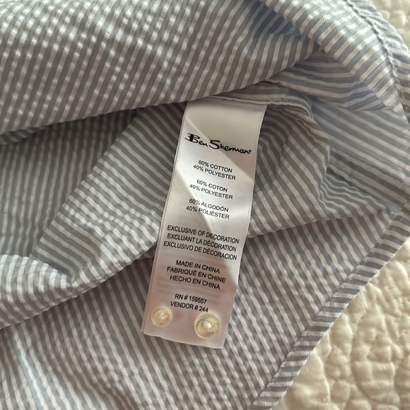 Men’s Ben Sherman blue/white seersucker shirt - Picture 7 of 13